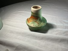 Vtg. Nemadji USA Pottery Native American Colorful 3 1/2” Pottery Vase COA
