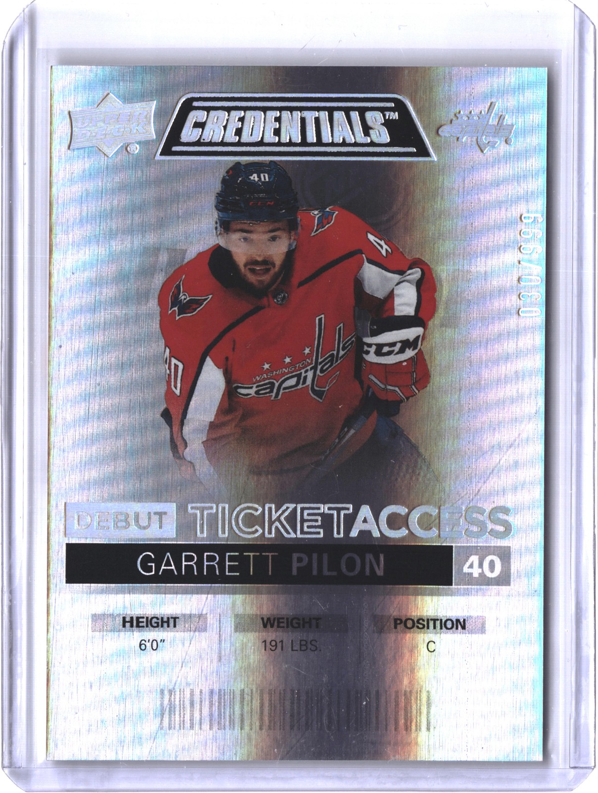 2021-22 Upper Deck Credentials #68 Garrett Pilon #/999