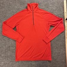 Patagonia Capilene Red Long Sleeve Half-Zip Pullover Mens Large Made in USA