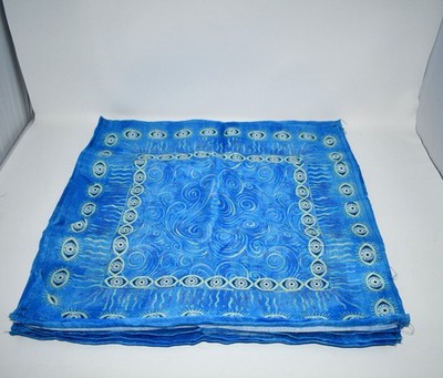 Home Bargains Plus Square Napkins Set of 8 Blue Mediterranean Medallion  NWT