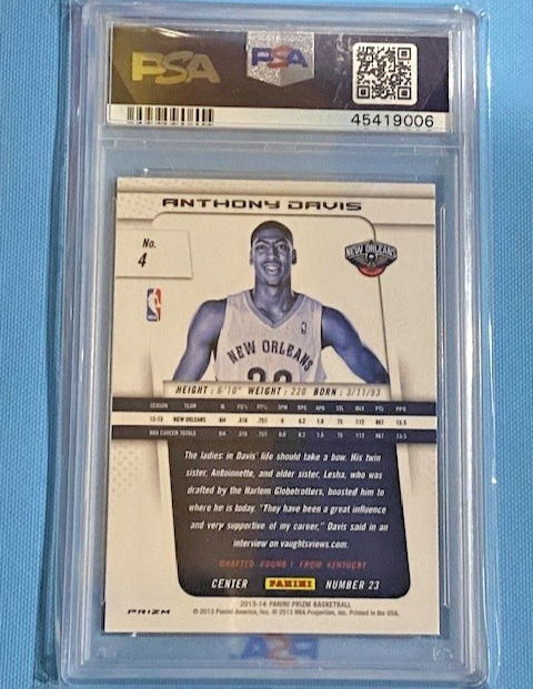 PSA10❗️ ANTHONY DAVIS RC PRIZM LOW POP. 2013-14 Panini Prizm ANTHONY DAVIS #4 Red White Blue Mosaic PSA 10