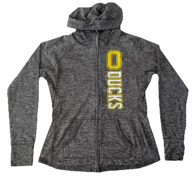Oregon Ducks G3 for Her Heathered Gray Full Zip Hooded Sweatshirt Women Medium