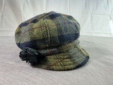 Mucros Weavers Vintage Irish Wool Newsboy Cap Green Plaid Baker Boy Hat Floral