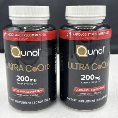 2 Qunol ULTRA CoQ10 200mg 120 softgels **NEW SEALED** Guaranteed Potency 6/2027
