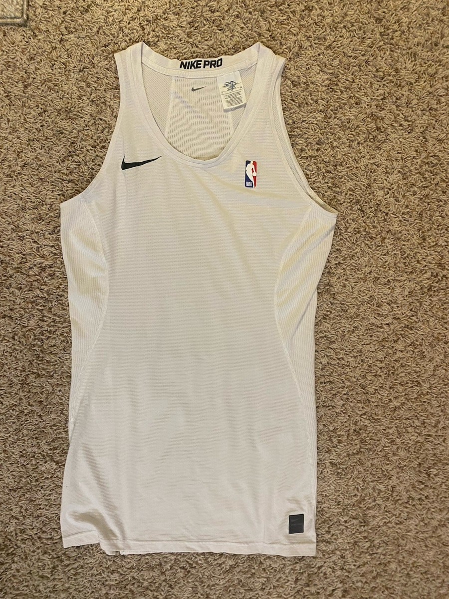 Nike NBA Authentic Compression Pro Tank Top White Team Player
