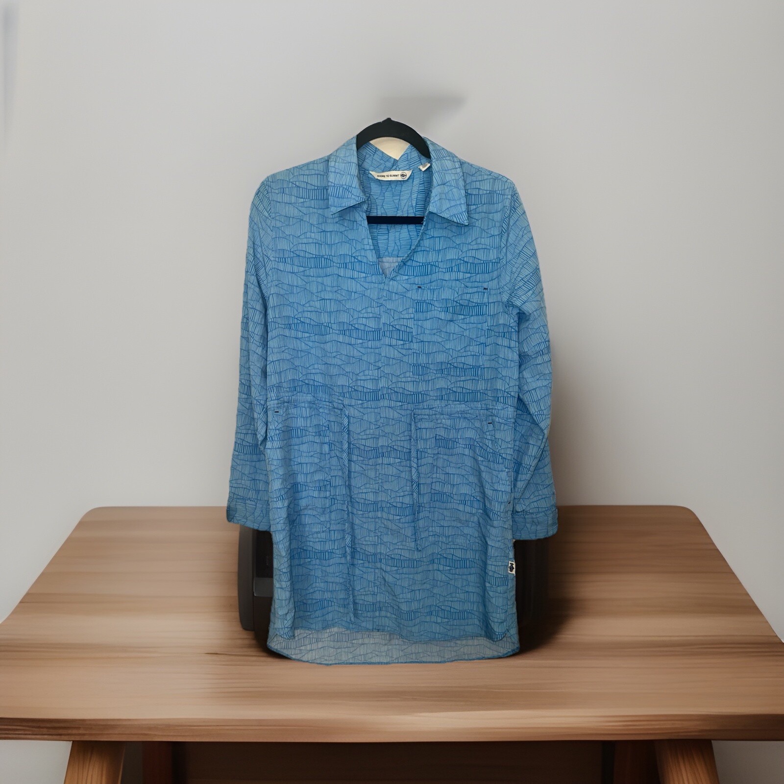 Shore To Summit Sun Protection Dress Blue Sea Mist Outdoor Dress Size L