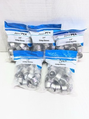 APOLLO PEX 3/4'' CRIMP SLEEVES 5 Bags Of 25 Packs (125 Pieces Total)