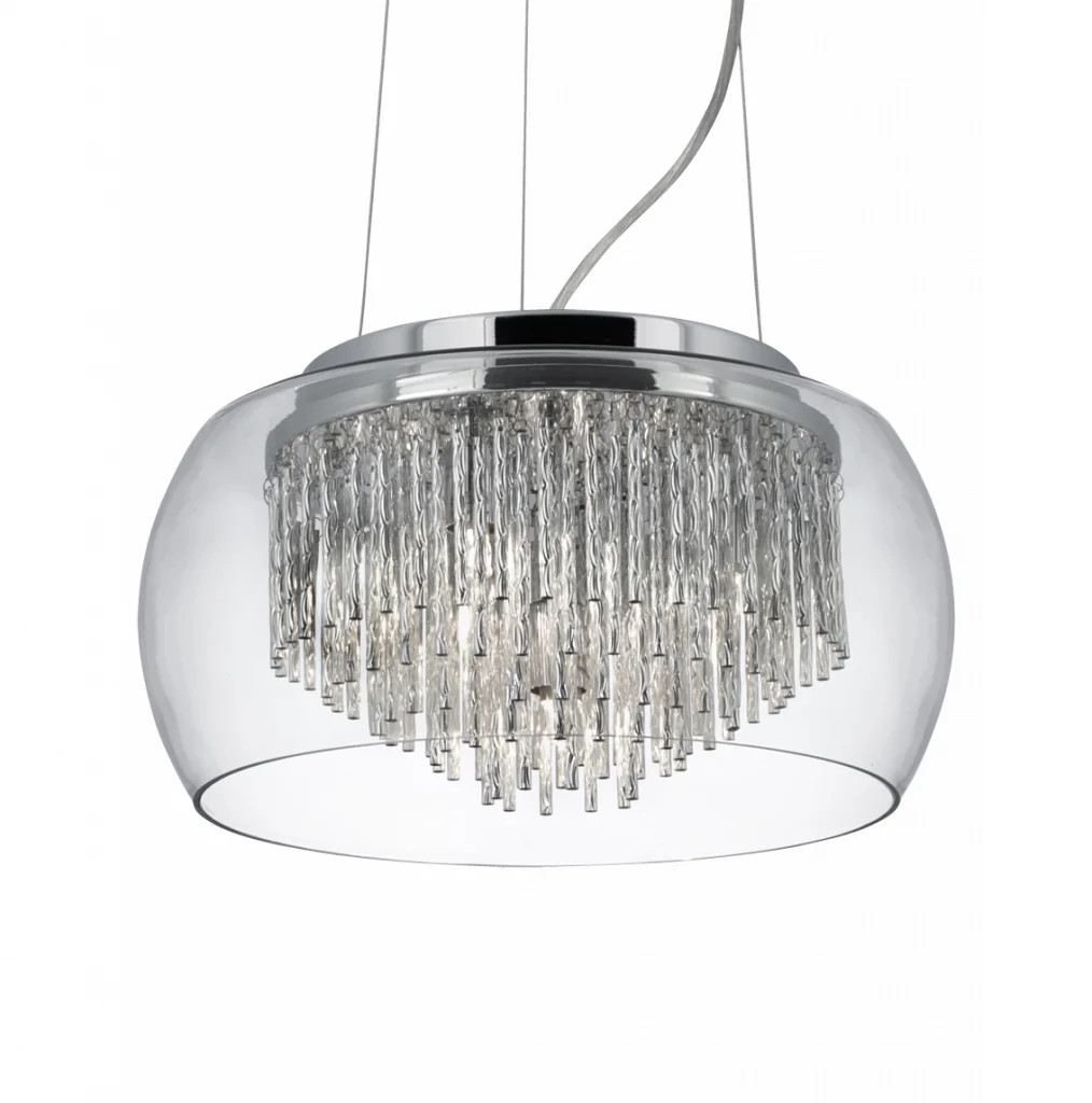 Ceiling Light Silver Curva 4 Pendant Chrome Searchlight 3624-4CC