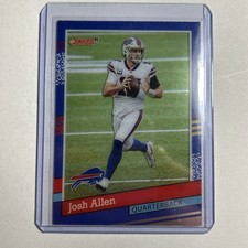 2021 Panini Clearly Donruss Football #91-14 Josh Allen 1991 Throwback Bills 