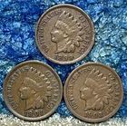 ***  1899 1901 1903 INDIAN HEAD CENTS / PENNIES  COPPER  1C  LOT OF 3  ***