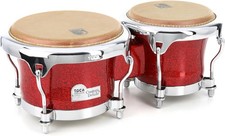 Toca Custom Deluxe Fiberglass Bongos Drums Set - Red Sparkle