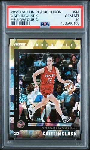 2025 Caitlin Clark Chronicles YELLOW CUBIC #44 PSA 10💎 POP:1
