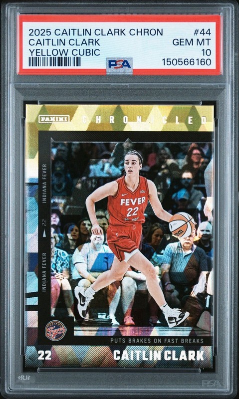 2025 Caitlin Clark Chronicles YELLOW CUBIC #44 PSA 10💎 POP:1