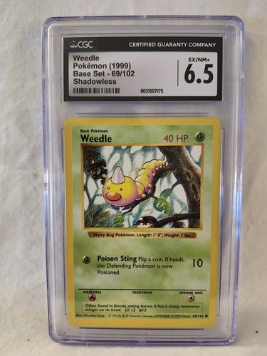 Weedle (Shadowless) graded CGC 6.5 for sale on eBay