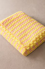 Handmade Crochet Afghan - Throw – Vibrant Pink & Yellow Stripes – 42"x27"