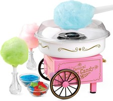 Vintage Cotton Candy Machine Maker with Cones Scoop Pink Countertop