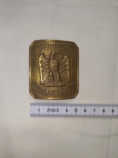 Boucle de ceinturon "COLLÈGE TOULON" aigle bronze doré E. Charlet Paris