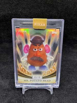 2025 Topps Pixar Gold Golden Icons Black /10 Mr. Kartoffelkopf (ummantelt) Toy Story