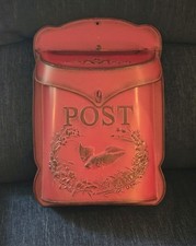 Vintage Wall Mount Mailbox – Rustic Orange Iron Letter Holder With Spacious Interior, Weather-Resistant, Keys Included