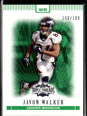2007 Topps Triple Threads #65 Javon Walker Emerald #/199 Denver Broncos