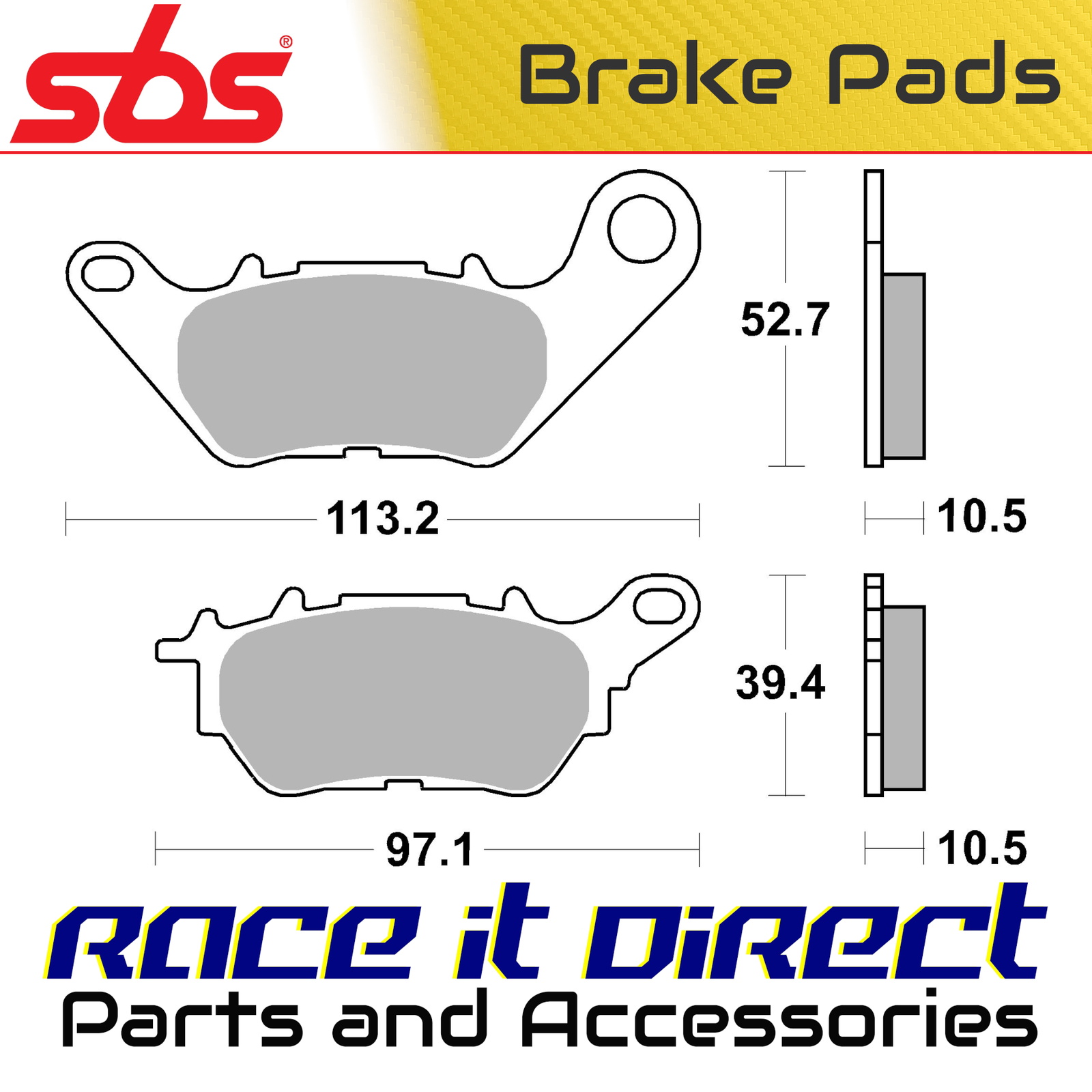 Brake Pads for YAMAHA YZF R3 2015-2017 Rear Street SBS