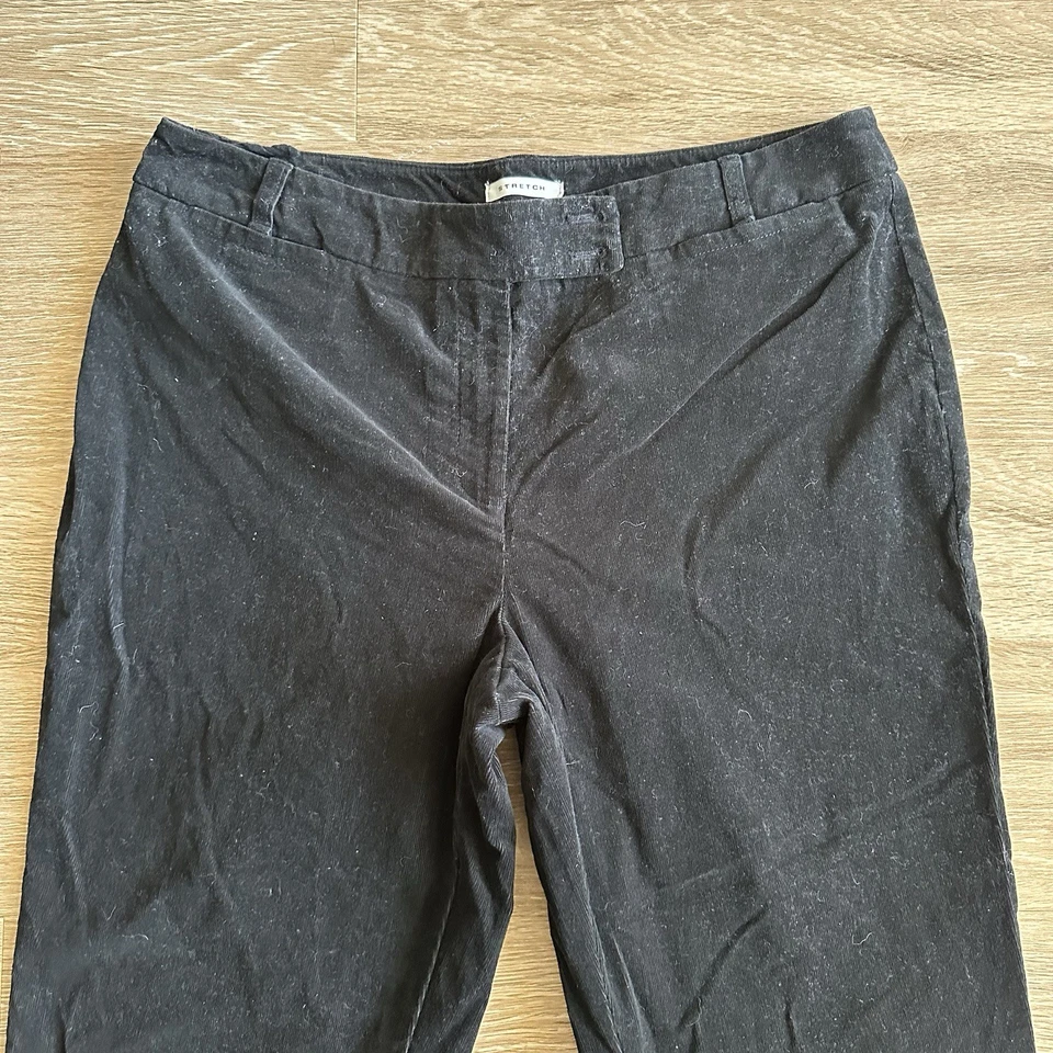 Jones New York Sport Corduroy Wide leg Bootcut Causal Work Pants Black Womens 14 - Image 2 of 4