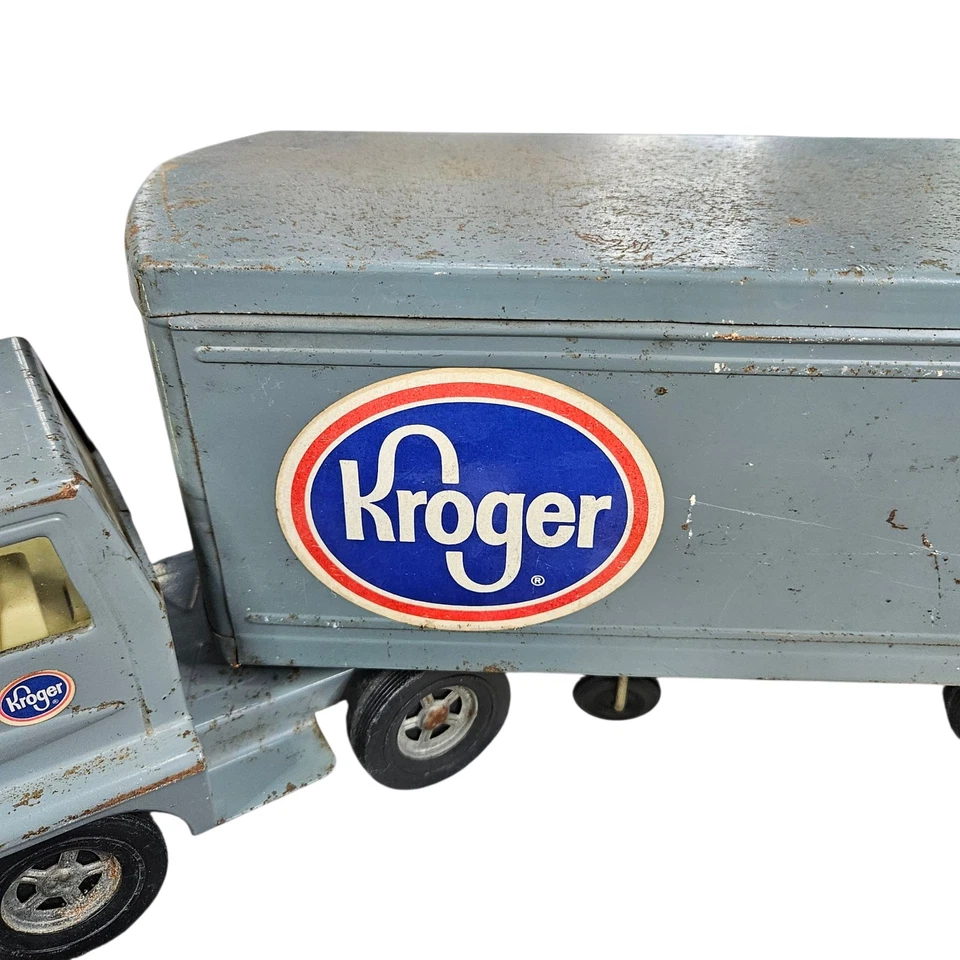 The ERTL Company Vintage 1960's Kroger Semi Truck Pressed Steel Made In USA - Image 3 of 4