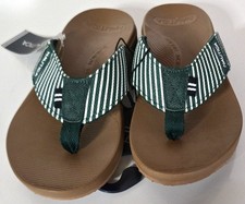 Nautica Welsey Green and White Stripe Slippers Women Size 5