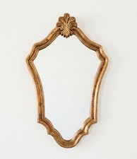 Miroir doré ancien stuc et bois doré à la feuille
