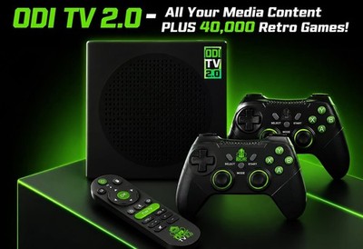 ODI TV 2.0 4K Set-Top Box Wi-Fi Quad Core w/ Backlit Remote & 2 Controllers