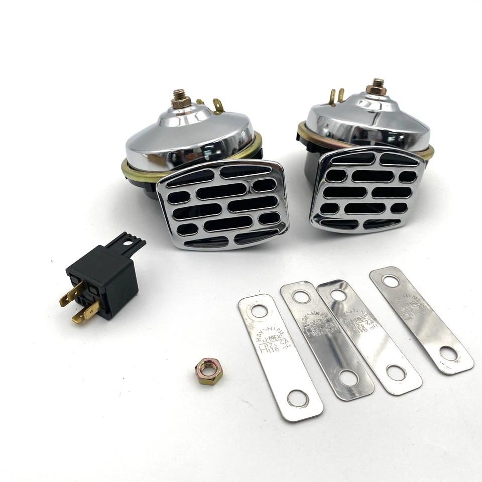 Drag DS272128 Chrome Electric Twin Horns Relay & Mount Brackets Harley Touring - Image 4 of 4