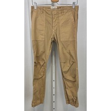 NILI LOTAN Cropped French Military Pants Zip Hem Utility Jogger Cotton Tan 4