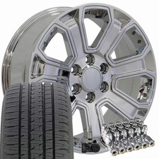 5661 Chrome 20 In 6x5.5 Rims Bridgestone Tires Set Fit Chevy Gmc Cadillac 5661 Chrome 20 In 6x5.5 Rims Bridgestone Tires Set Fit Chevy Gmc Cadillac