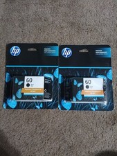 2X HP 60 Black Ink Cartridge Genuine BRAND NEW SEALED EXP 3/2026 AND AUG 25