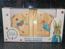 Peter Rabbit Wooden Book Ends  - Brand New in box.