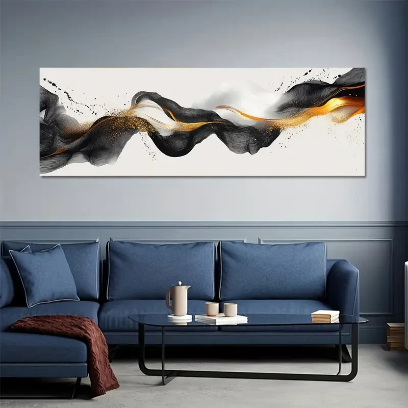 Panoramic Classic Abstract Flowing Painting Canvas Wall Art Home Décor Picture