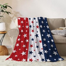 Patriotic Throw Blanket 4th of July Memorial Day Fourth of July Throw Blanket...