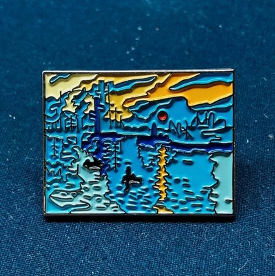AZ65 Claude Monet Impression Sonnenaufgang 1872 Kunst Geschenk Emaille Pin Anstecker Brosche