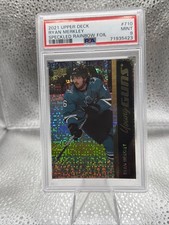 2021 Upper Deck Ryan Merkley Young Guns Speckled Rainbow Rookie Card PSA 9 #710. rookie card picture
