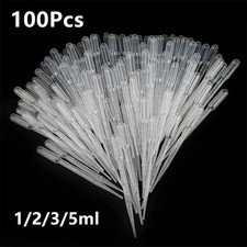 100 plastic transfer pipettes droppers graduated Pasture