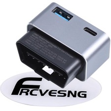 FRCVESNG Car OBD Power Adapter, Male to Type-C USB Female Charger...