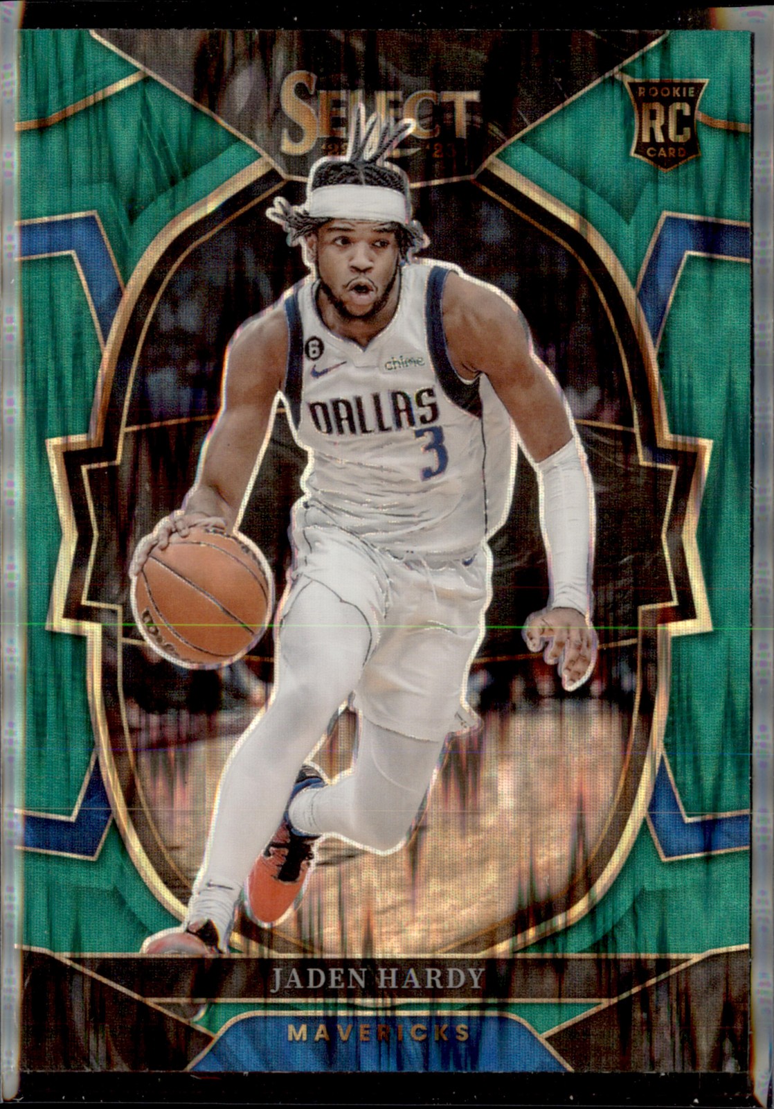 2022-23 Panini Select #80 Jaden Hardy Green Shock Prizms 3 2 B