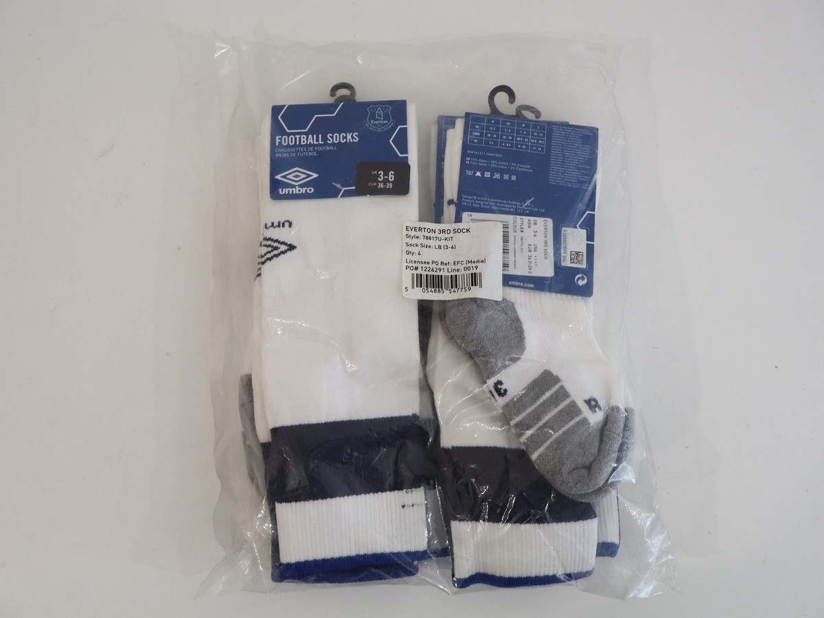 Pack of Everton Umbro 3rd Football Sock Pairs UK 3-6 BNWT