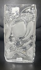 Vintage Lindshammar Sweden Art Clear Glass Va...