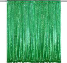 7ft x 7ft Green Sequin Backdrop Curtain Party Backdrop Curtain for Sparkly Birth