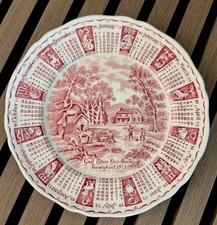 1973 Alfred Meakin Calendar Plate • God Bless Our House Staffordshire England