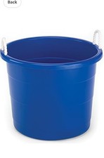 New Rope-Handle 21-Gallon Open Storage Tub Plastic Buckets Blue