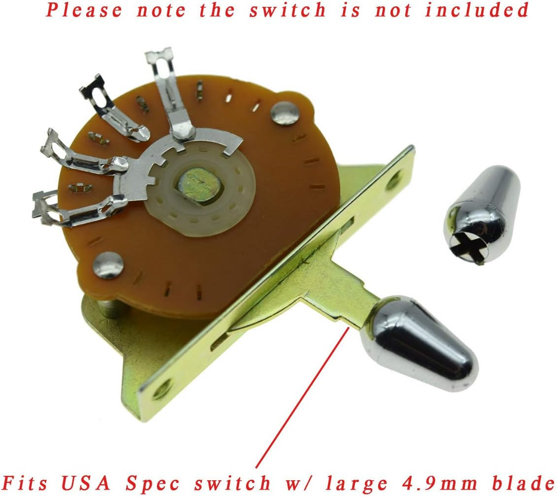 KAISH 2Pcs Guitar 5 Way Pickup Switch Tip Switch Cap Switch Knob for USA Strat/S