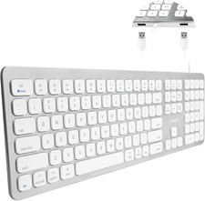 Wired Keyboard for Mac with USB Ports for Mouse - Compatible Apple Keyboard
