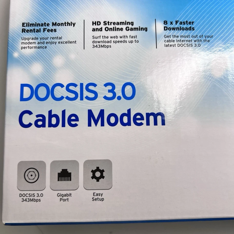 TP-LINK DOCSIS 3.0 Cable Modem: Model TC-7610, Gigabit Port, 343 Mbps - Image 3 of 4